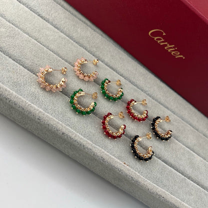 [Rosla]CLASH 7.9MM AGATE CHALCEDONY EARRINGS