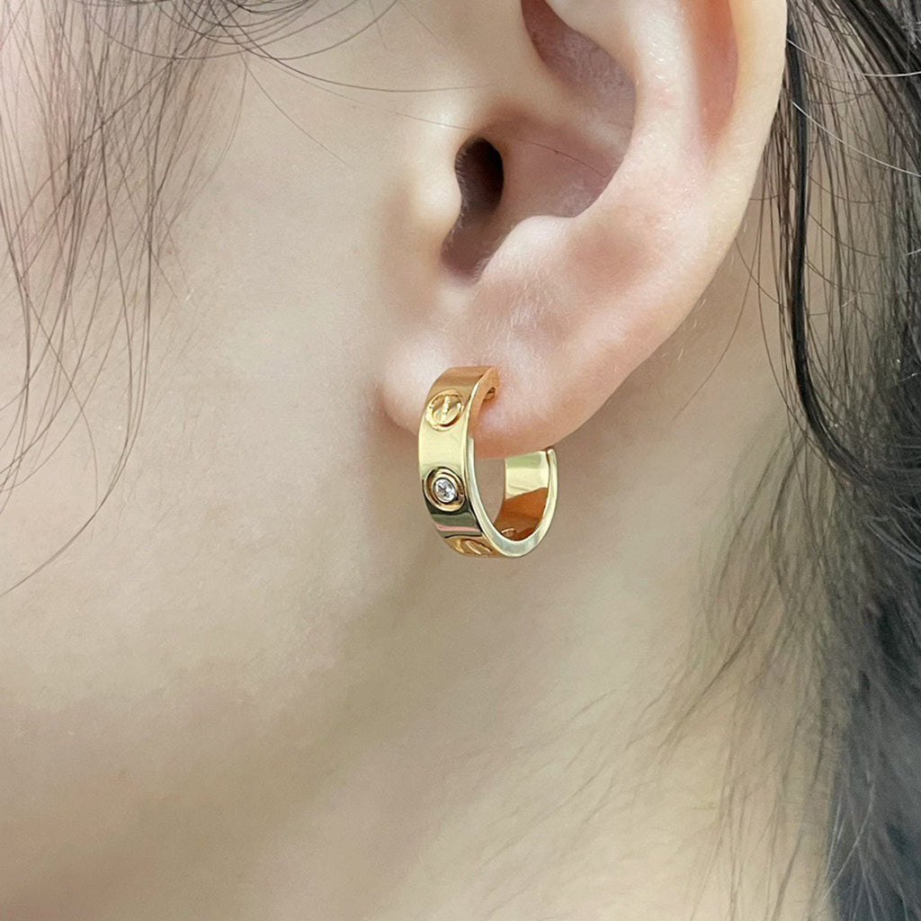 [Rosla]LOVE EARRINGS 5.7MM 2 DIAMONDS