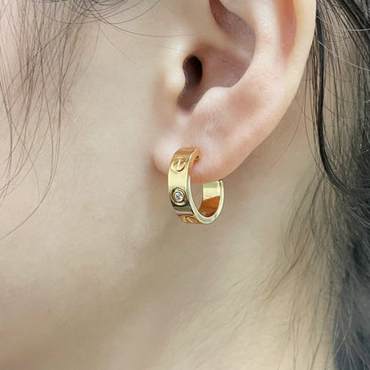 [Rosla]LOVE EARRINGS 5.7MM 2 DIAMONDS