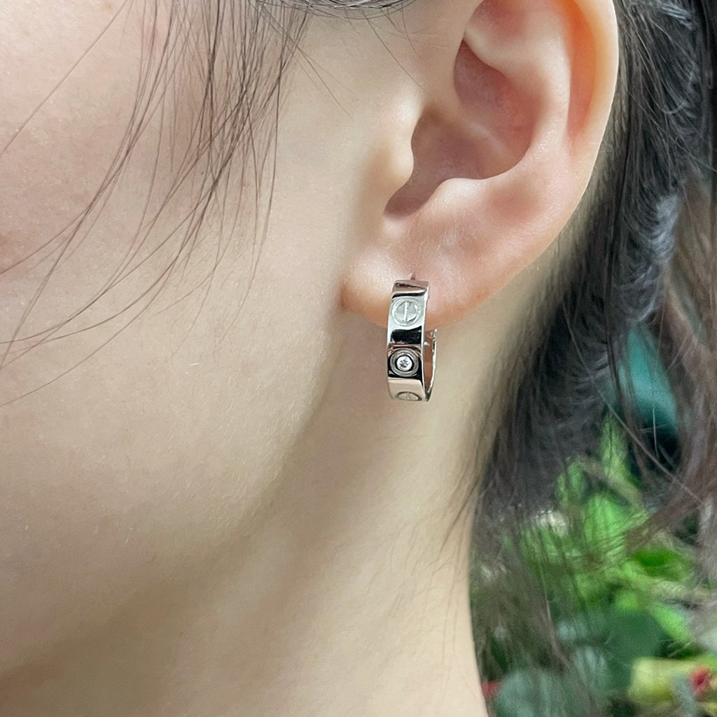 [Rosla]LOVE EARRINGS 5.7MM 2 DIAMONDS