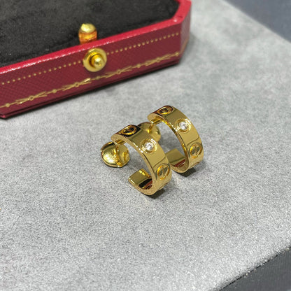 [Rosla]LOVE EARRINGS 5.7MM 2 DIAMONDS