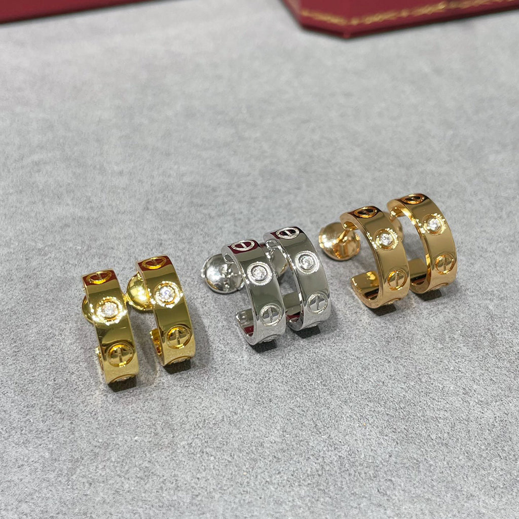 [Rosla]LOVE EARRINGS 5.7MM 2 DIAMONDS