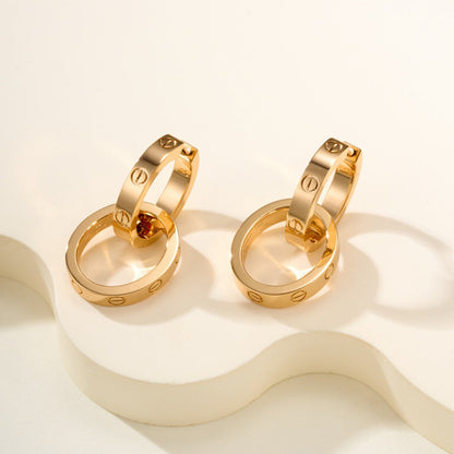 [Rosla]LOVE 3.3MM DANGLE EARRINGS