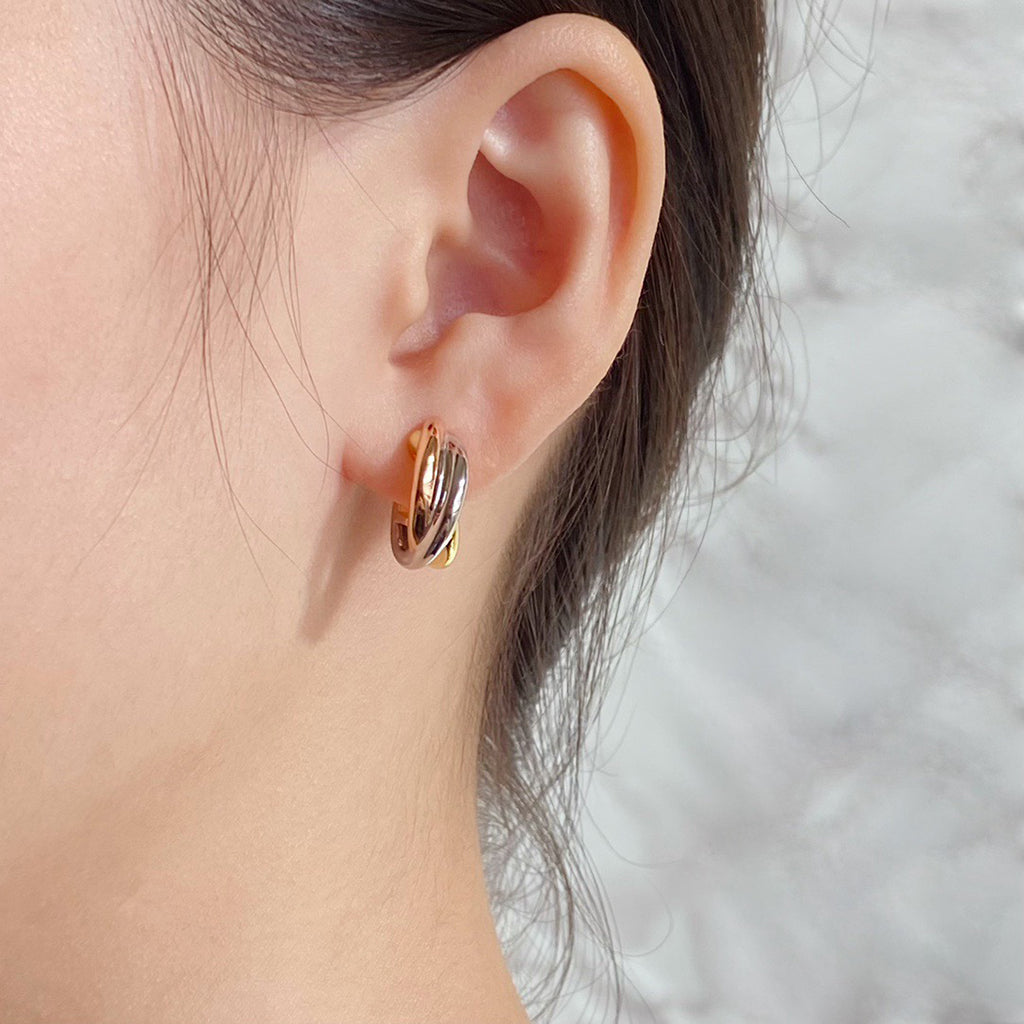 [Rosla]TRINITY ON DIAMOND CLASSIC EARRINGS