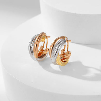 [Rosla]TRINITY ON DIAMOND CLASSIC EARRINGS