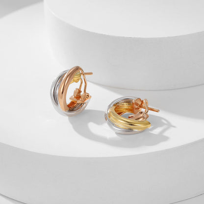 [Rosla]TRINITY ON DIAMOND CLASSIC EARRINGS
