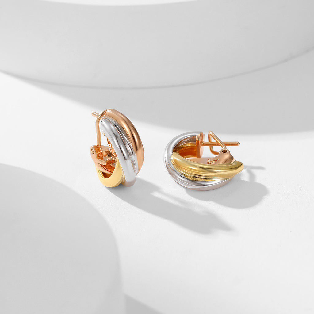 [Rosla]TRINITY ON DIAMOND CLASSIC EARRINGS