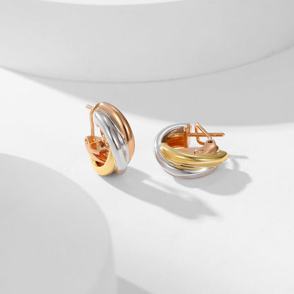 [Rosla]TRINITY ON DIAMOND CLASSIC EARRINGS