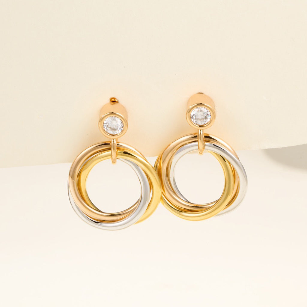 [Rosla]TRINITY ON DIAMOND  EARRINGS