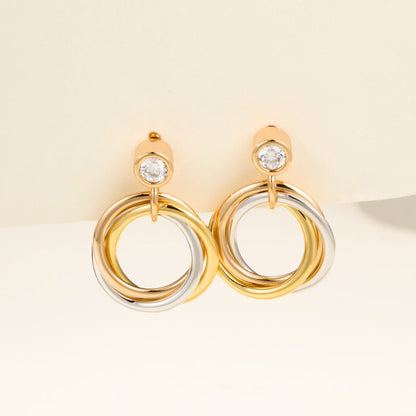 [Rosla]TRINITY ON DIAMOND  EARRINGS