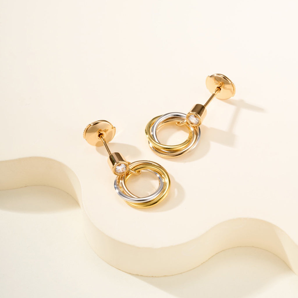 [Rosla]TRINITY ON DIAMOND  EARRINGS