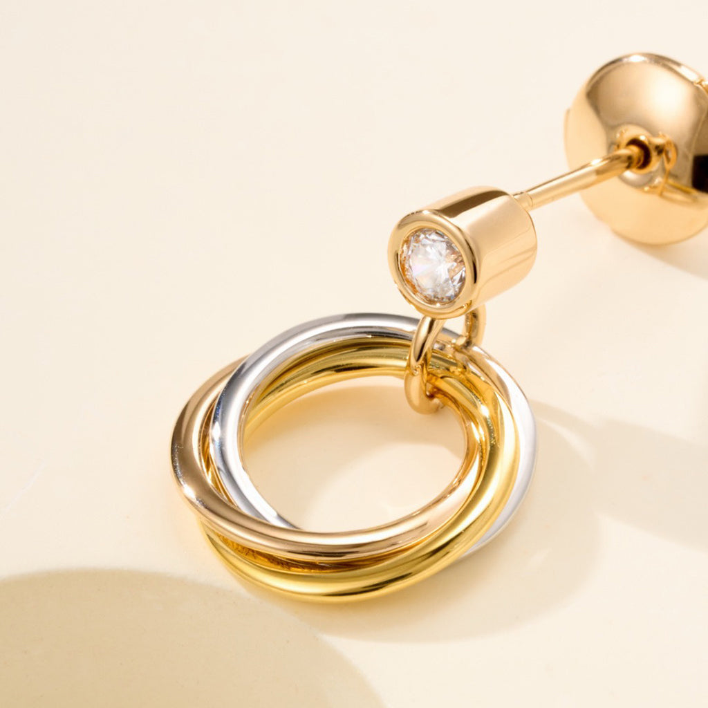 [Rosla]TRINITY ON DIAMOND  EARRINGS