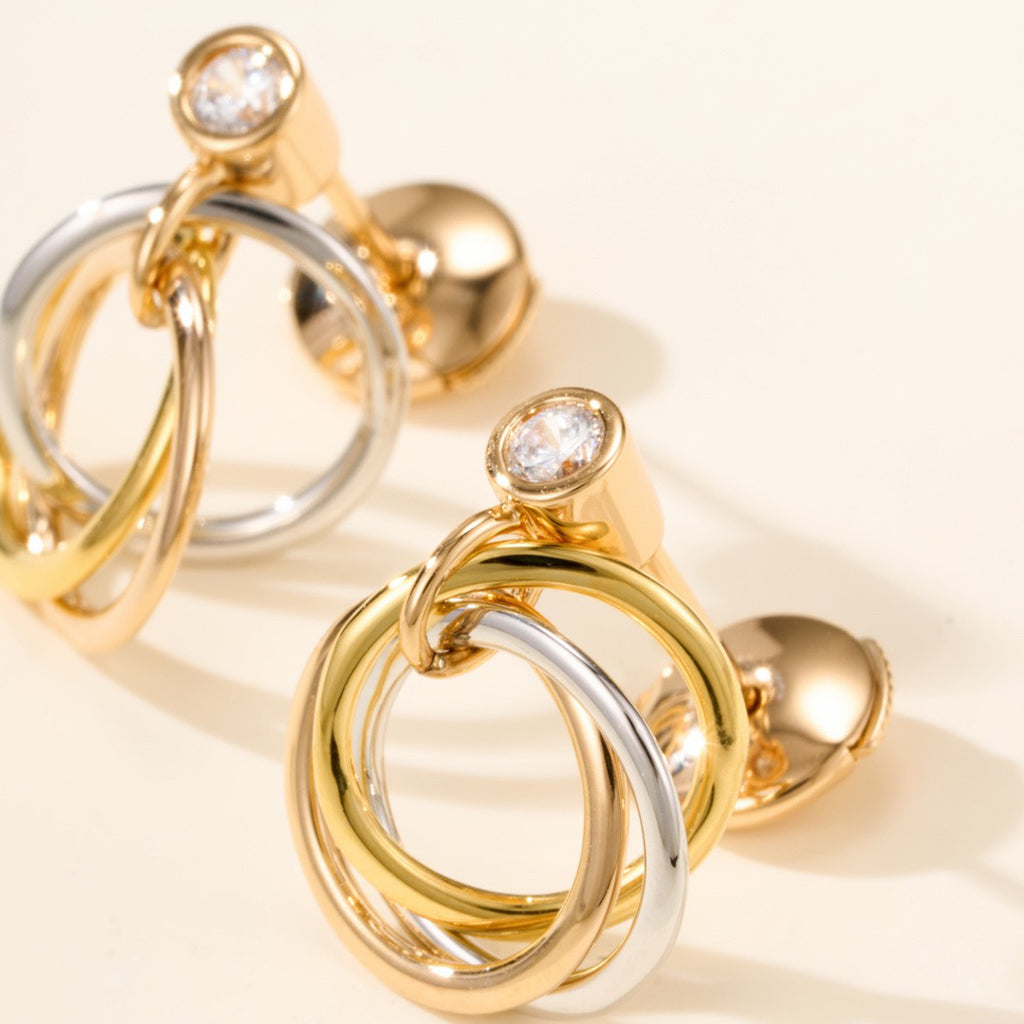 [Rosla]TRINITY ON DIAMOND  EARRINGS