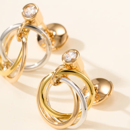 [Rosla]TRINITY ON DIAMOND  EARRINGS
