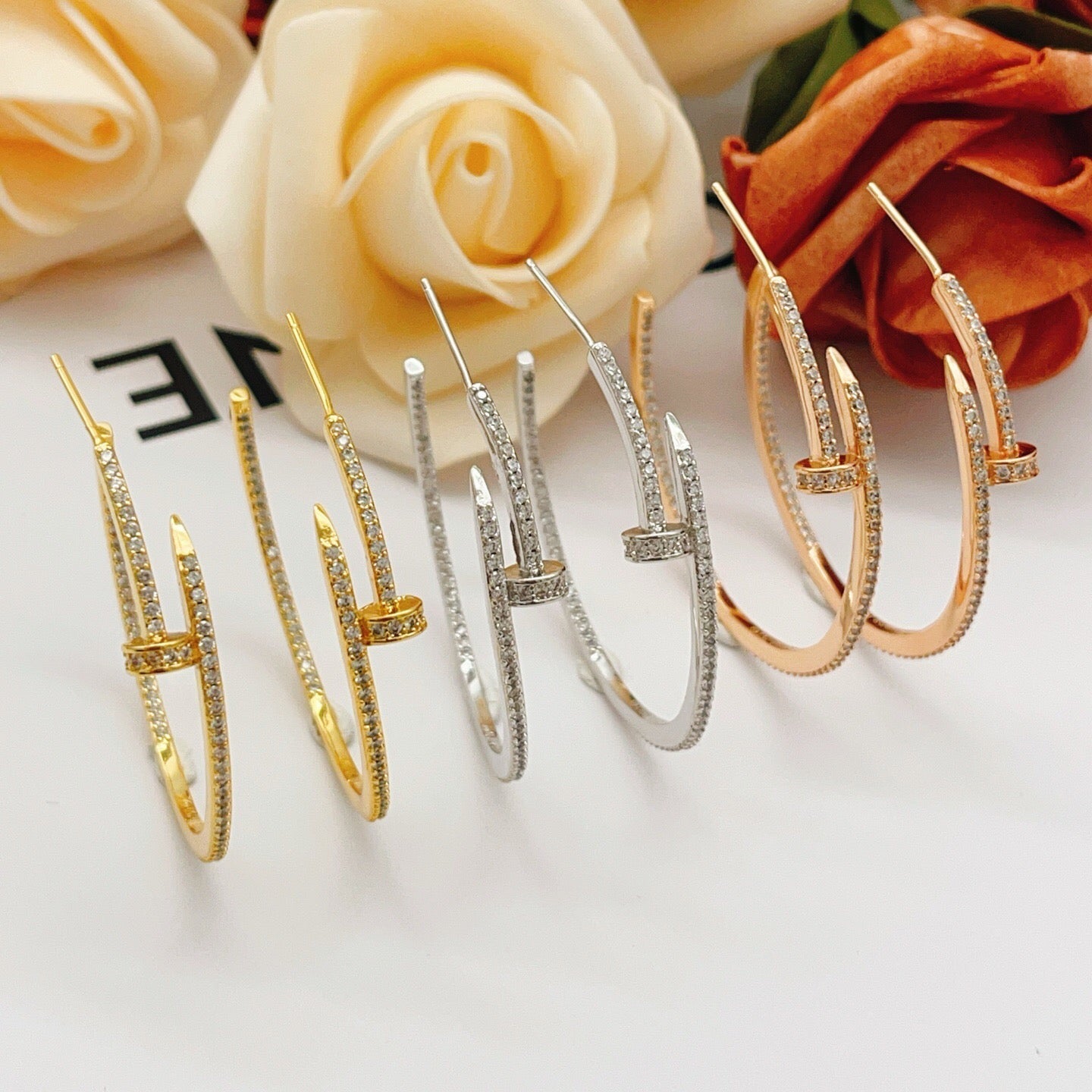 [Rosla]JUSTE FULL DIAMOND LARGE EARRINGS