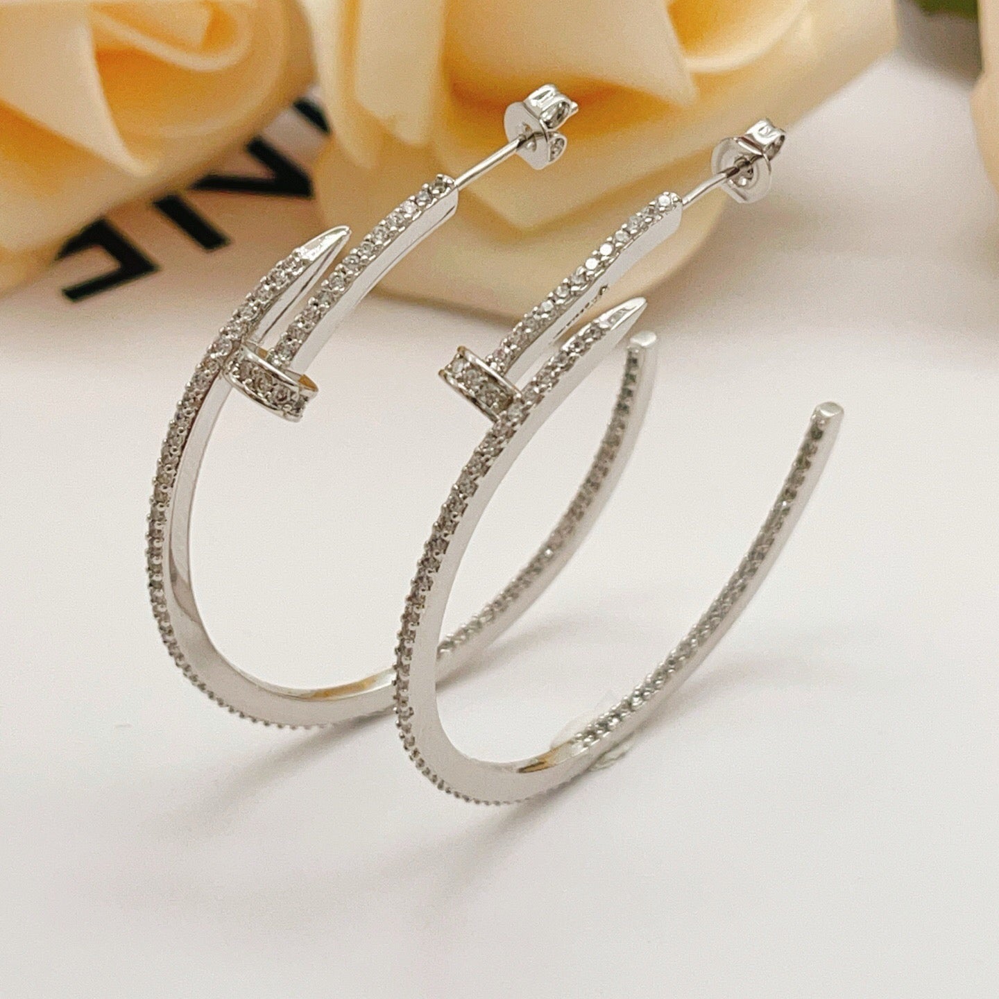 [Rosla]JUSTE FULL DIAMOND LARGE EARRINGS