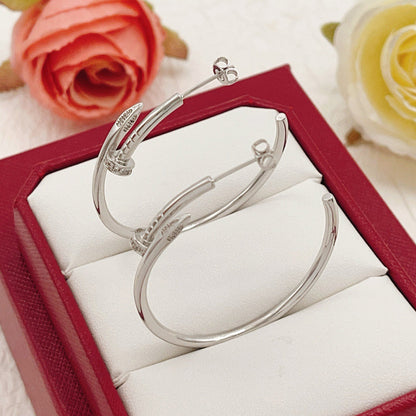 [Rosla]JUSTE HALF DIAMOND LARGE EARRINGS