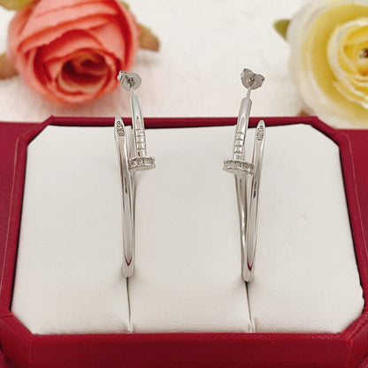 [Rosla]JUSTE HALF DIAMOND LARGE EARRINGS