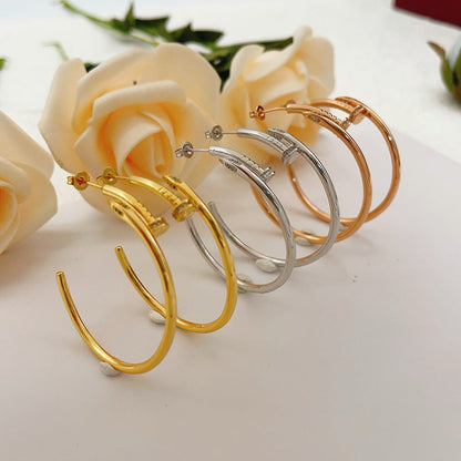 [Rosla]JUSTE HALF DIAMOND LARGE EARRINGS