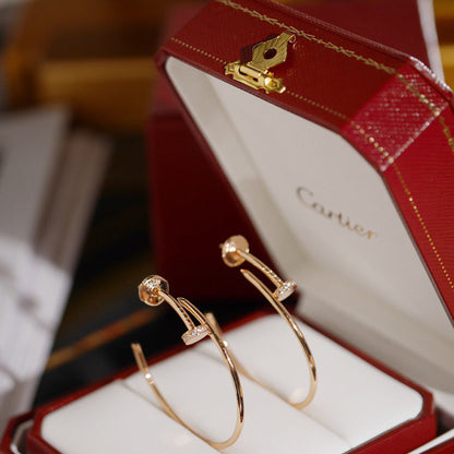 [Rosla]JUSTE HALF DIAMOND LARGE EARRINGS