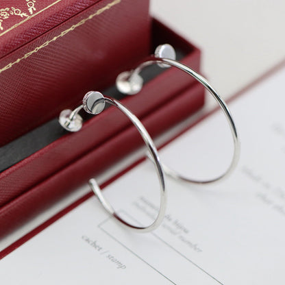 [Rosla]JUSTE HALF DIAMOND LARGE EARRINGS