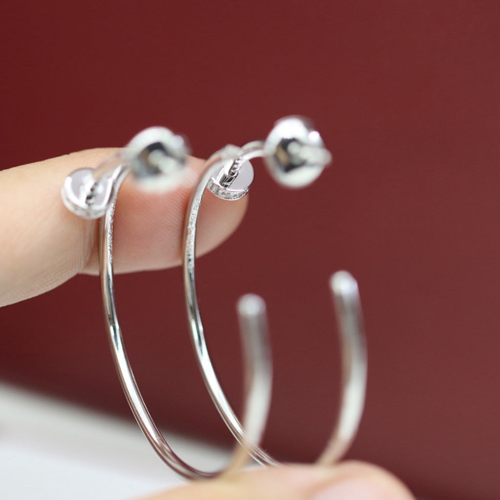 [Rosla]JUSTE HALF DIAMOND LARGE EARRINGS