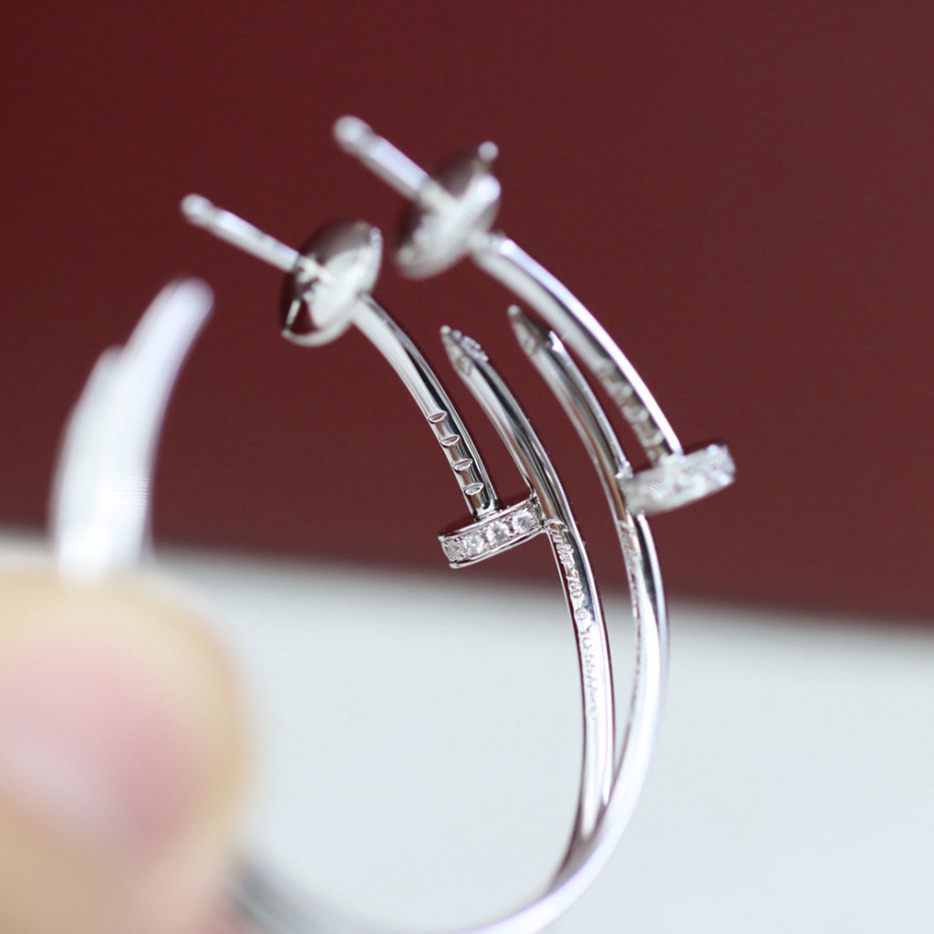 [Rosla]JUSTE HALF DIAMOND LARGE EARRINGS