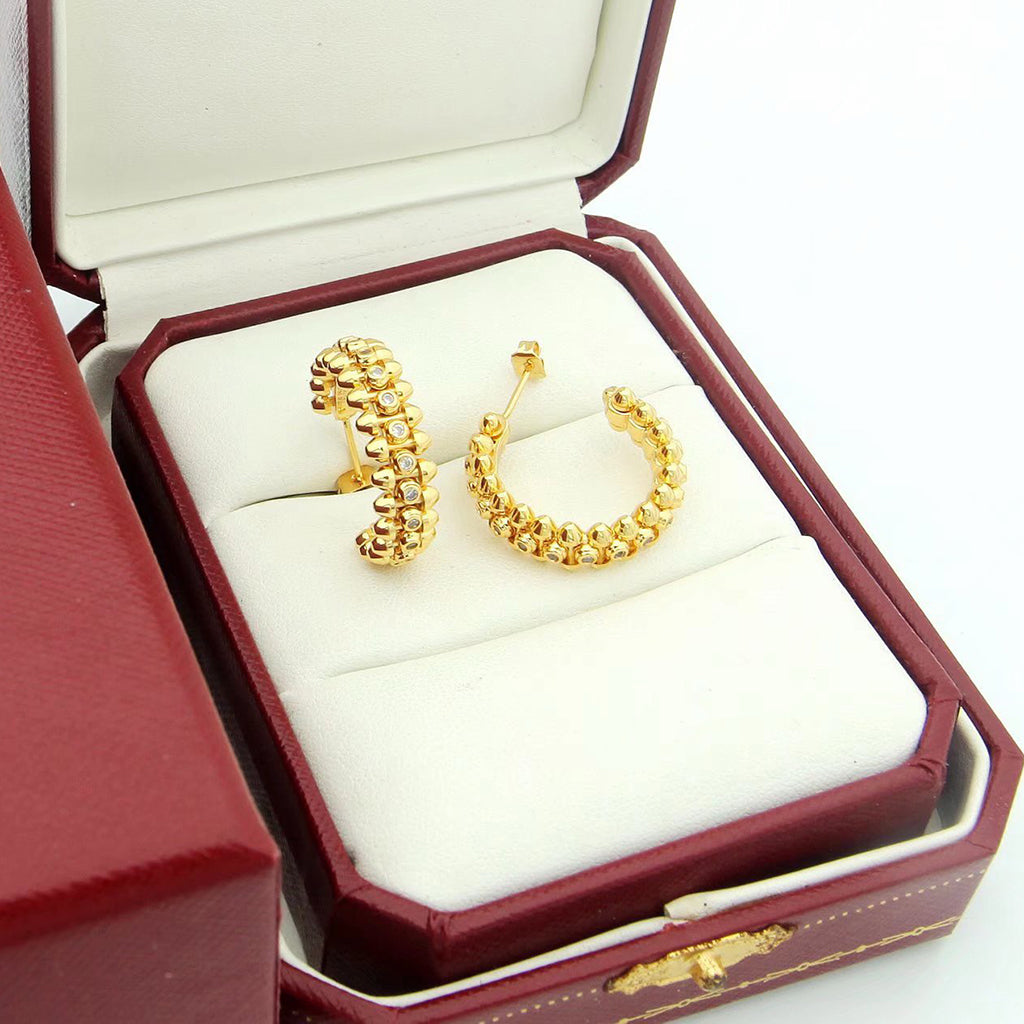 [Rosla]CLASH FULL DIAMOND MEDIUM EARRINGS