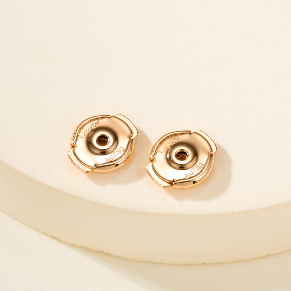 [Rosla]JUSTE HALF DIAMOND DOUBLE EARRINGS
