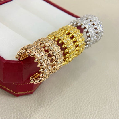 [Rosla]CLASH 9.2MM FULL DIAMOND DOUBLE ROW EARRINGS