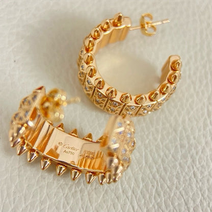 [Rosla]CLASH 9.2MM FULL DIAMOND DOUBLE ROW EARRINGS