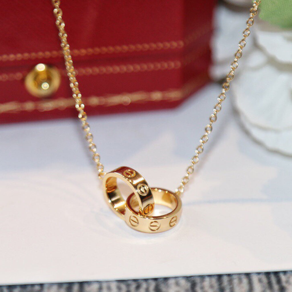 [Rosla]LOVE DOUBLE RING NECKLACE
