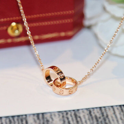 [Rosla]LOVE DOUBLE RING NECKLACE