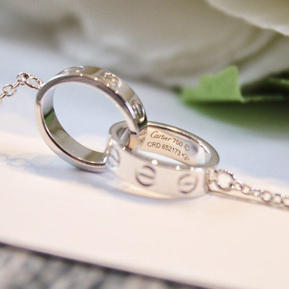 [Rosla]LOVE DOUBLE RING NECKLACE