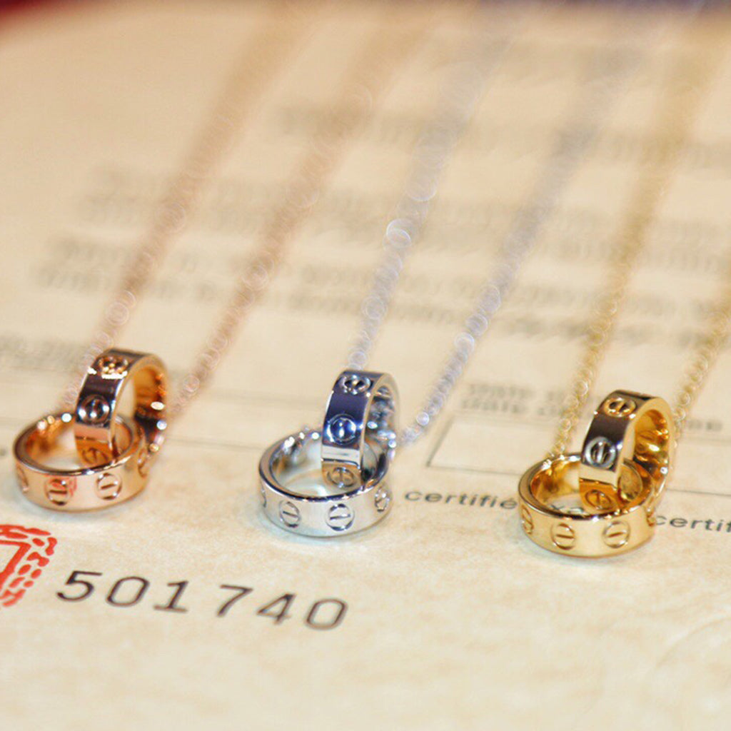 [Rosla]LOVE DOUBLE RING NECKLACE