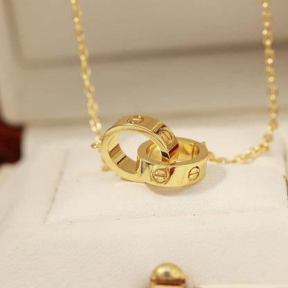 [Rosla]LOVE DOUBLE RING NECKLACE