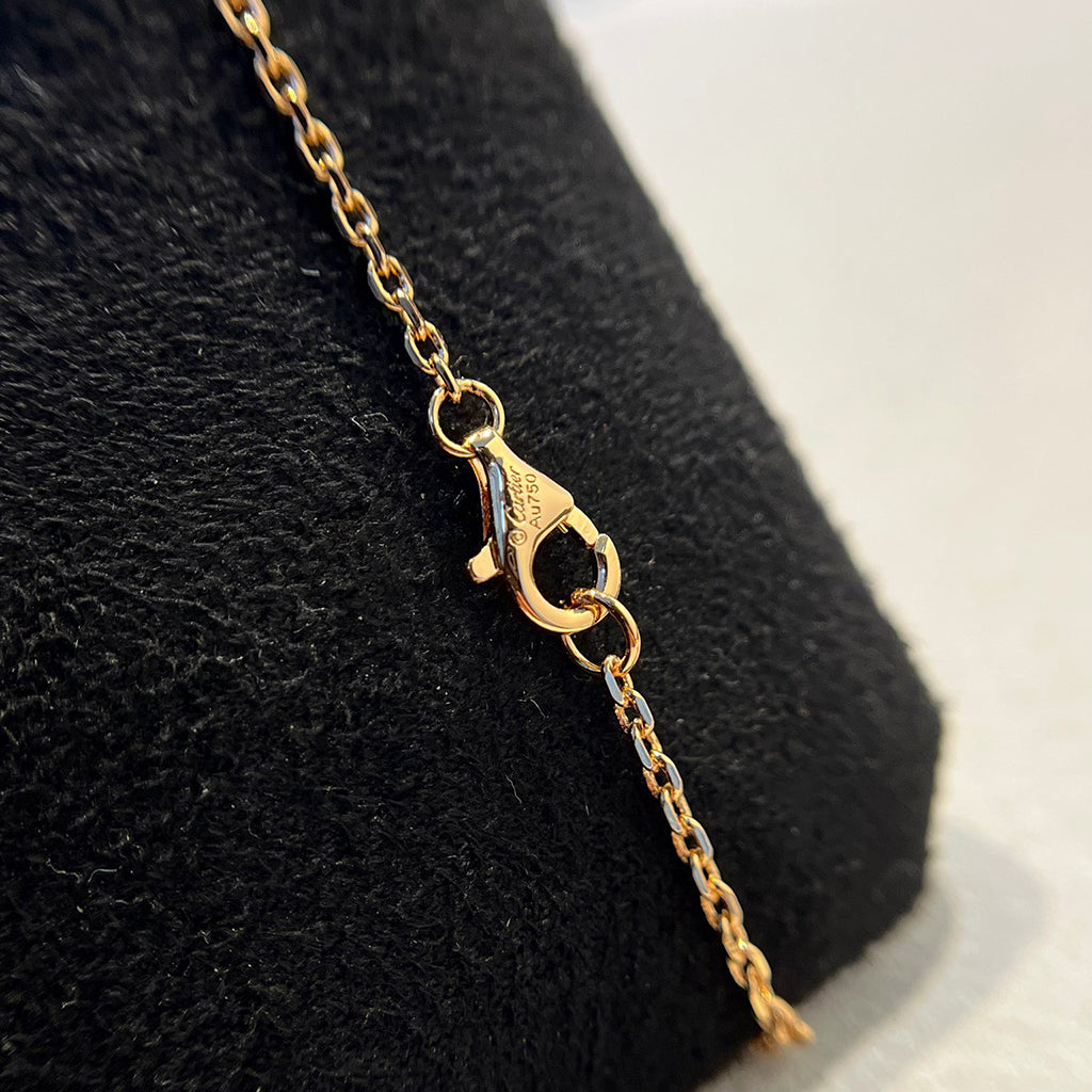 [Rosla]LOVE DOUBLE RING HALF DIAMOND NECKLACE