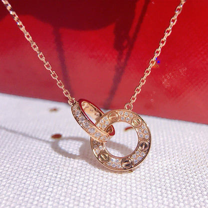 [Rosla]LOVE  FULL DIAMOND PENDANT NECKLACE
