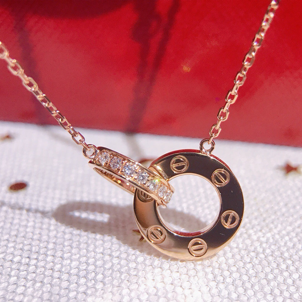 [Rosla]LOVE  FULL DIAMOND PENDANT NECKLACE