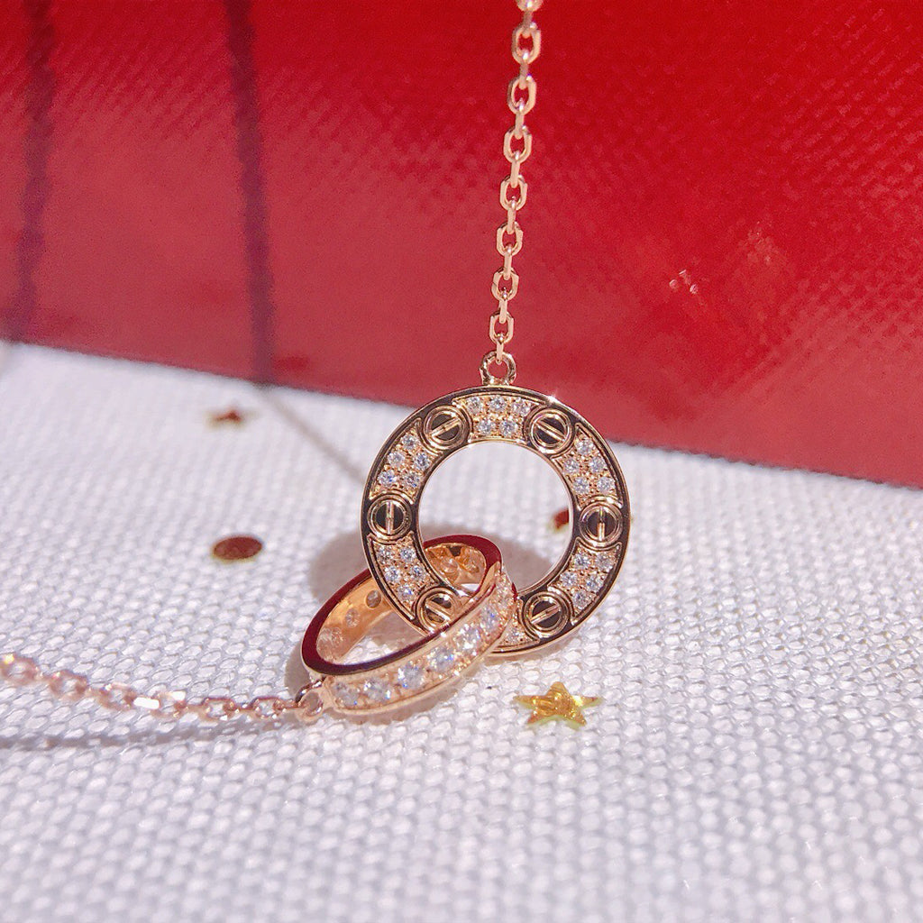 [Rosla]LOVE  FULL DIAMOND PENDANT NECKLACE