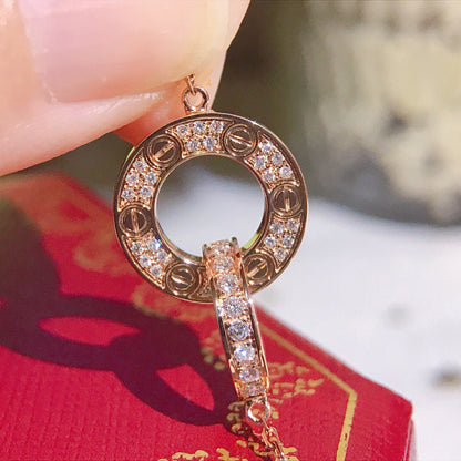 [Rosla]LOVE  FULL DIAMOND PENDANT NECKLACE