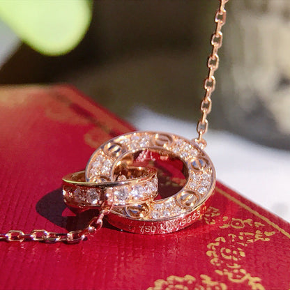 [Rosla]LOVE  FULL DIAMOND PENDANT NECKLACE