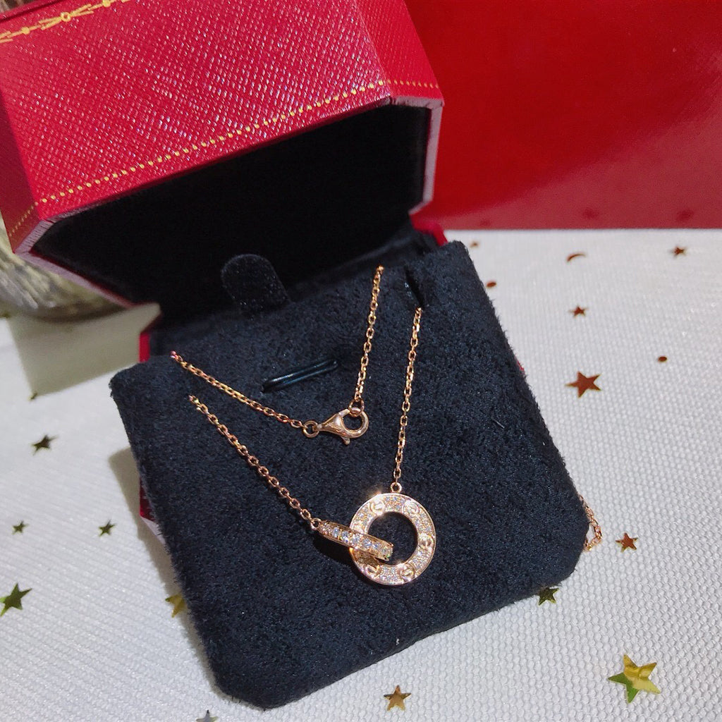 [Rosla]LOVE  FULL DIAMOND PENDANT NECKLACE