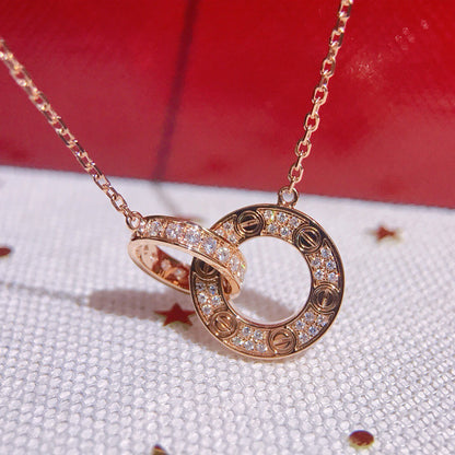 [Rosla]LOVE  FULL DIAMOND PENDANT NECKLACE