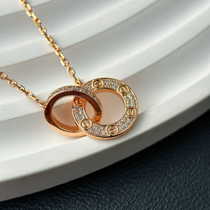 [Rosla]LOVE  FULL DIAMOND PENDANT NECKLACE