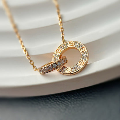 [Rosla]LOVE  FULL DIAMOND PENDANT NECKLACE