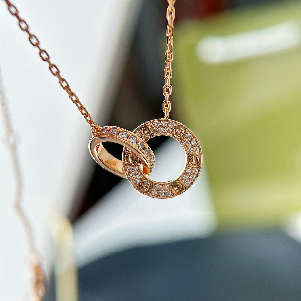 [Rosla]LOVE  FULL DIAMOND PENDANT NECKLACE