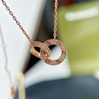 [Rosla]LOVE  FULL DIAMOND PENDANT NECKLACE