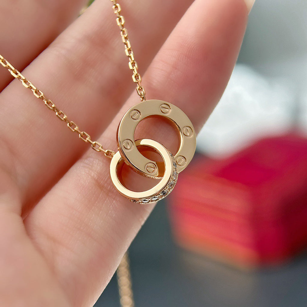[Rosla]LOVE  FULL DIAMOND PENDANT NECKLACE