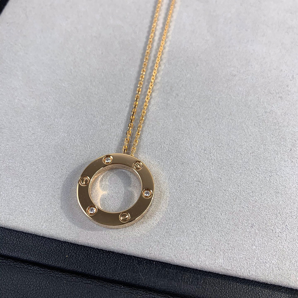 [Rosla]LOVE NECKLACE 16MM 3 DIAMONDS